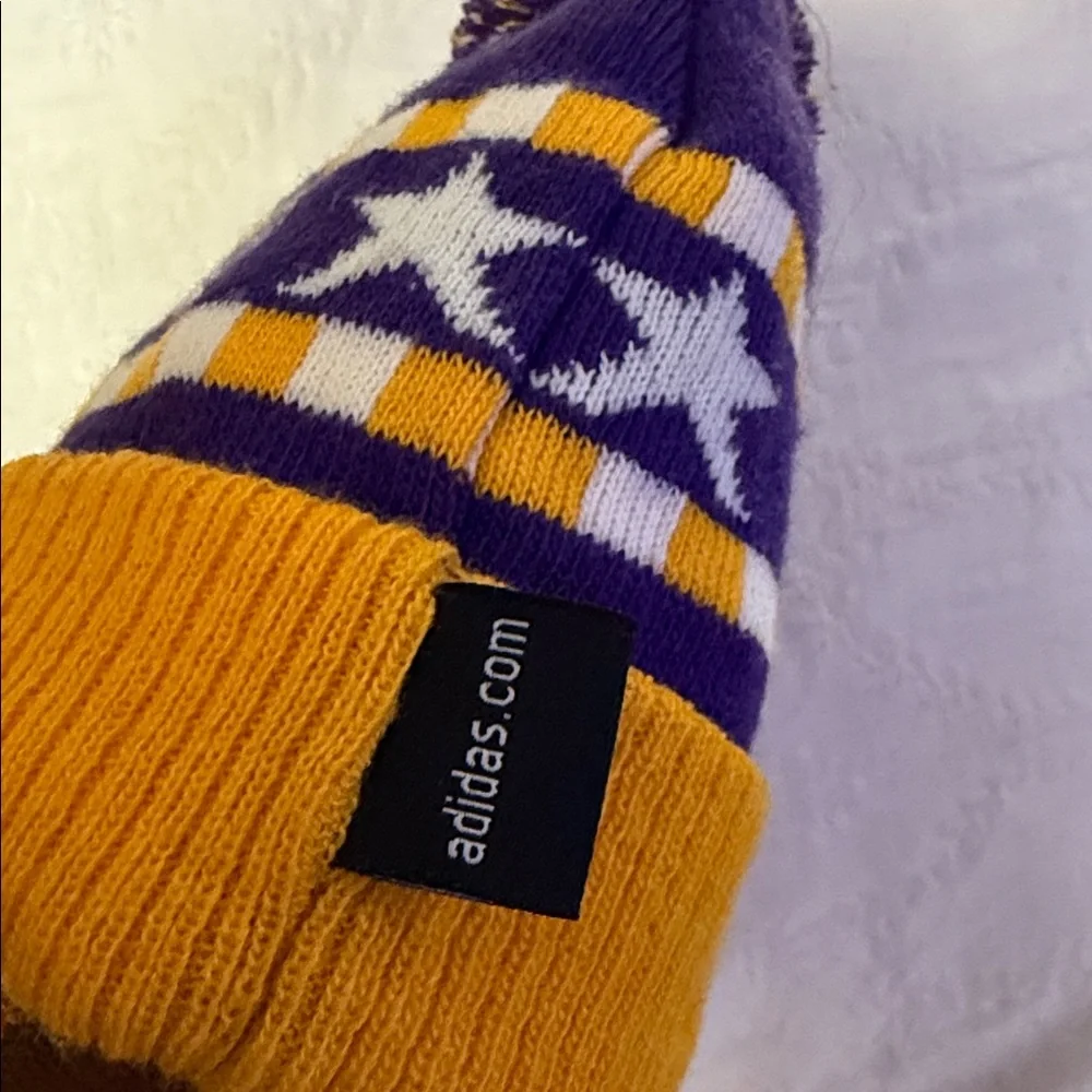 Adidas Kids Purple and Gold Lakers Beanie